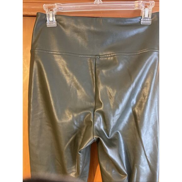 Studio | Badgley Mischka |Olive Green Polyurethane Pull On Stretch Pants - Small - Picture 5 of 12